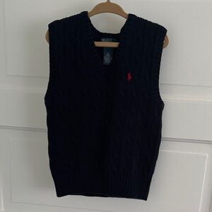 Polo by Ralph Lauren Navy Cable Knit Vest